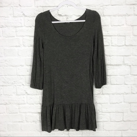 Aime Dresses & Skirts - Aime Gray Drop Waist Peplum Tunic Mini Dress S